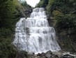 Francie - Franche-Comté - Cascade de l´Eventail, závoj tříště a kapek na kaskádách vysokých 65 m