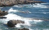 Azurové pobřeží - Francie  Azurové pobřeží - skalnaté pláže u Antibes